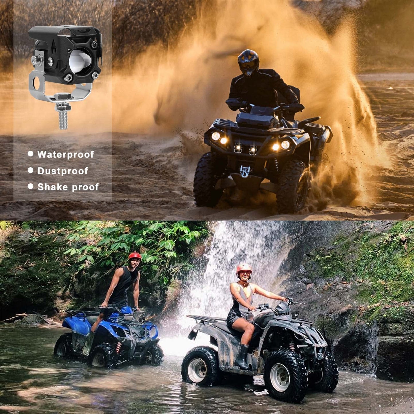 KAWELL 20W LED Driving Light Auxiliary Fog Light LED Spotlight LED Light Pods IP68 Waterproof Double Color LED Work Light for Motorcycle Off Road ATV UTV 4X4 SUV Truck Tractor Boat