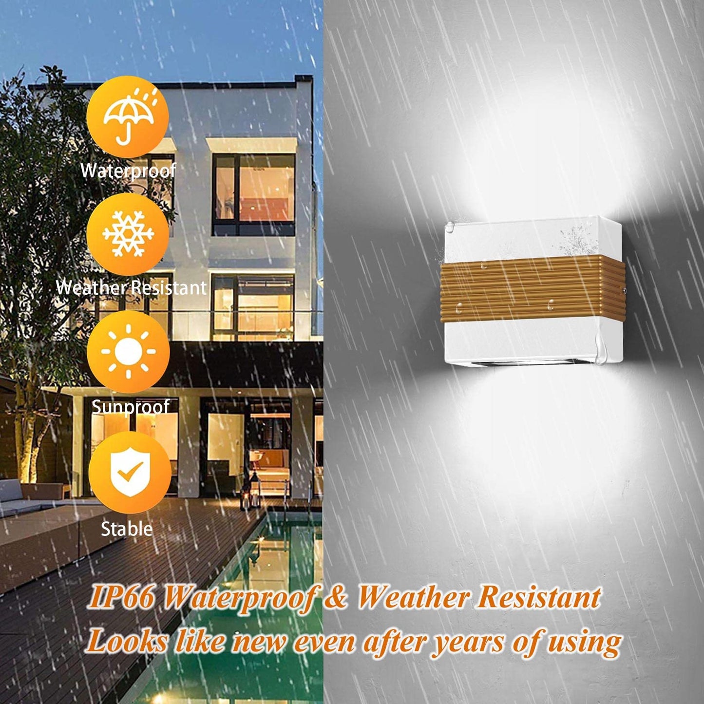 Kawell Modern LED Wall Sconces Up Down LED Wall Light Indoor Outdoor Creative LED Wall Lamp 10W Hallway Wall Mounted Lighting Fixtures for Bedroom Living Room Stairs Porch, Cold White