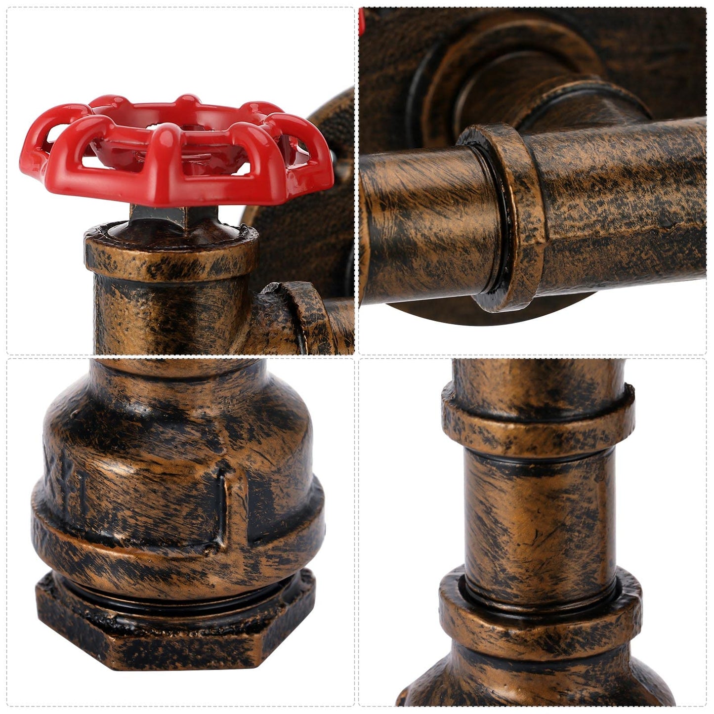 Kawell Vintage Wall Light Fixtures Industrial Retro Wall Sconce Light Creative Water Pipe Wall Lamp Iron Art E26 60W Max for Bedroom Kitchen Restaurant Loft Cafe Bar Hallway
