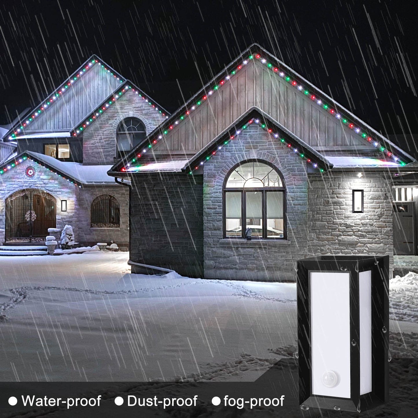Kawell Motion Sensor LED Wall Light Outdoor Waterproof LED Wall Socnce Dusk to Dawn Exterior LED Wall Lamp 18W Hardwired for Patio Porch Courtyard Garage, Cold White