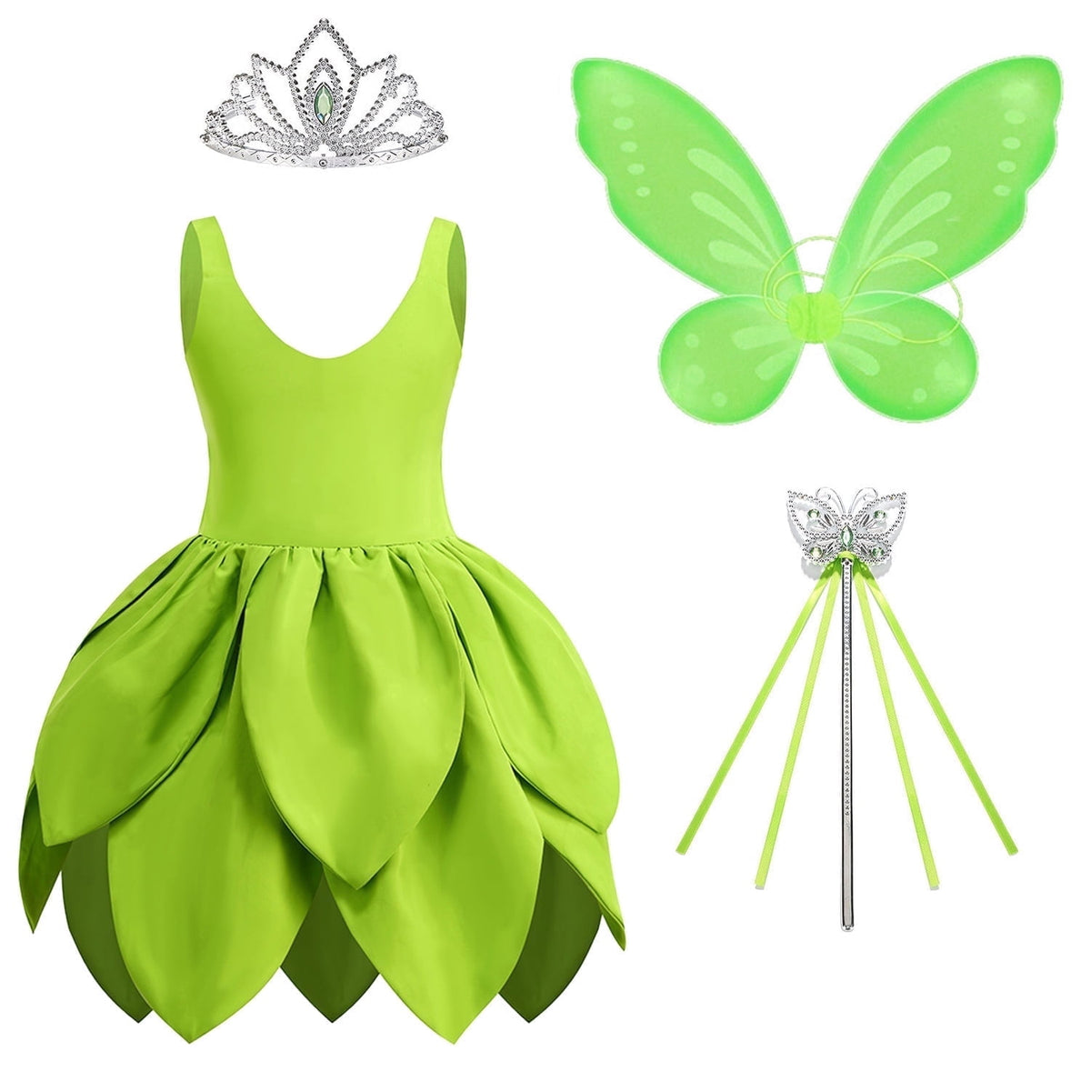 KAWELL Fairy Costume for Girls Halloween Fancy Party Dress Princess Dress Up