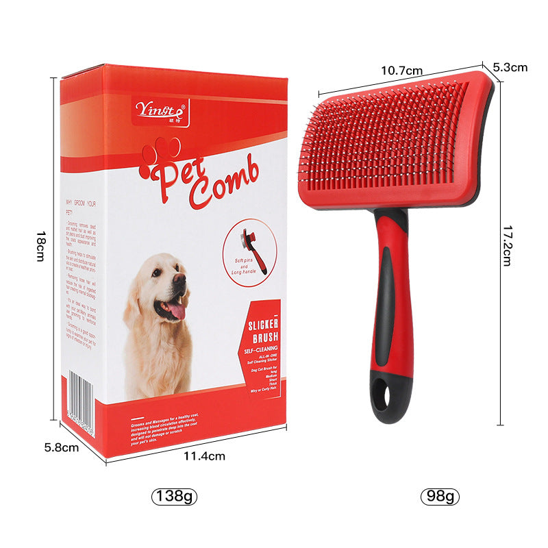 Pet Pin Comb for Dogs & Cats – Detangling Button Brush for Short & Long Hair