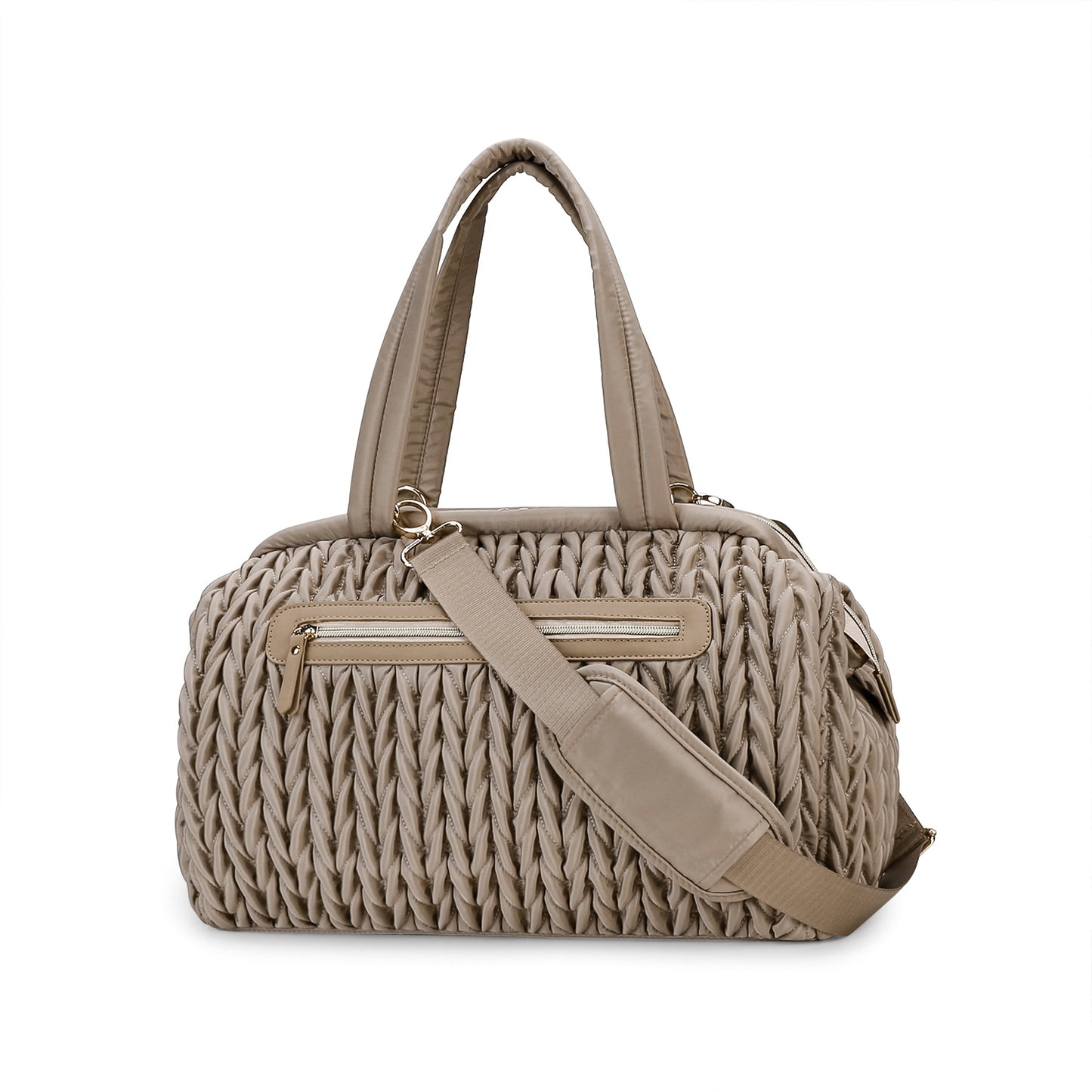 Embroidery Mommy Bag — Large Capacity Waterproof Shoulder Diaper Bag with Bottle Insulation