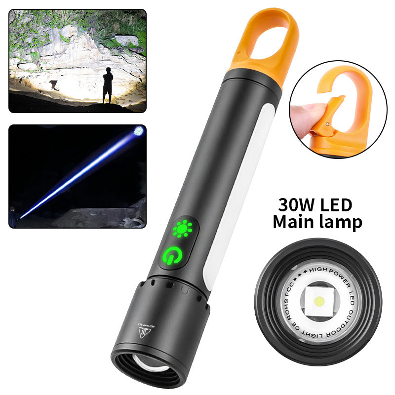 XHP50 LED Tactical Flashlight – USB Rechargeable Zoomable Outdoor Torch (800-1000 Lumens)