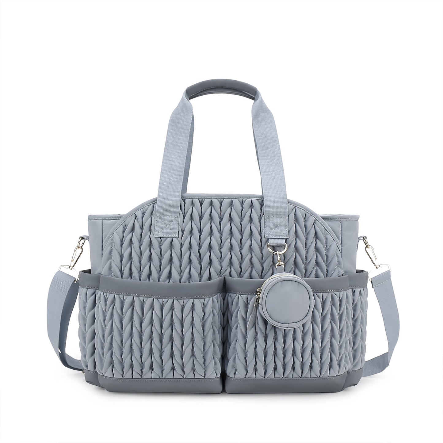 Embroidery Mommy Bag – Shoulder & Portable Diaper Storage Bag, 4 Colors