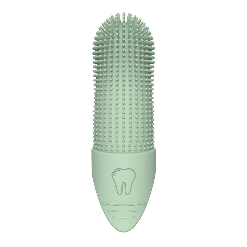 Pet Silicone Finger Toothbrush – Gentle Dental Care for Cats and Dogs | Blue Green Beige