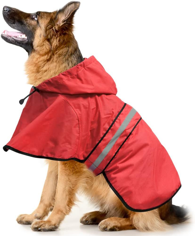 Dog Raincoat with Reflective Strip – Waterproof Jacket for Small to Large Dogs