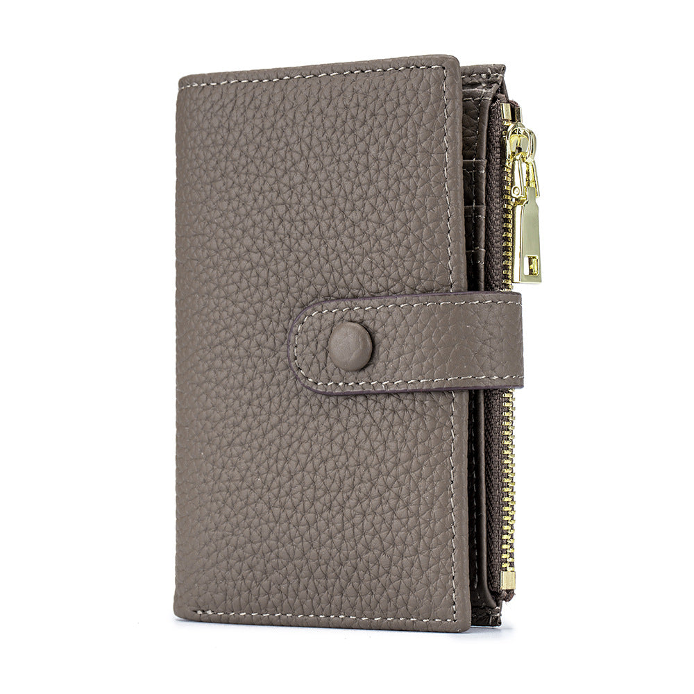 Genuine Leather Key Organizer Wallet – Compact Key Bag & Card Holder with Coin Pocket, Unisex