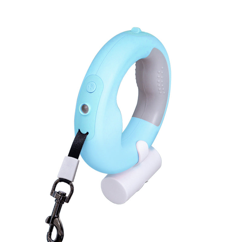 KAWELL LED Donut Dog Leash – Retractable 3M Night Light Leash for Dogs Up to 30kg