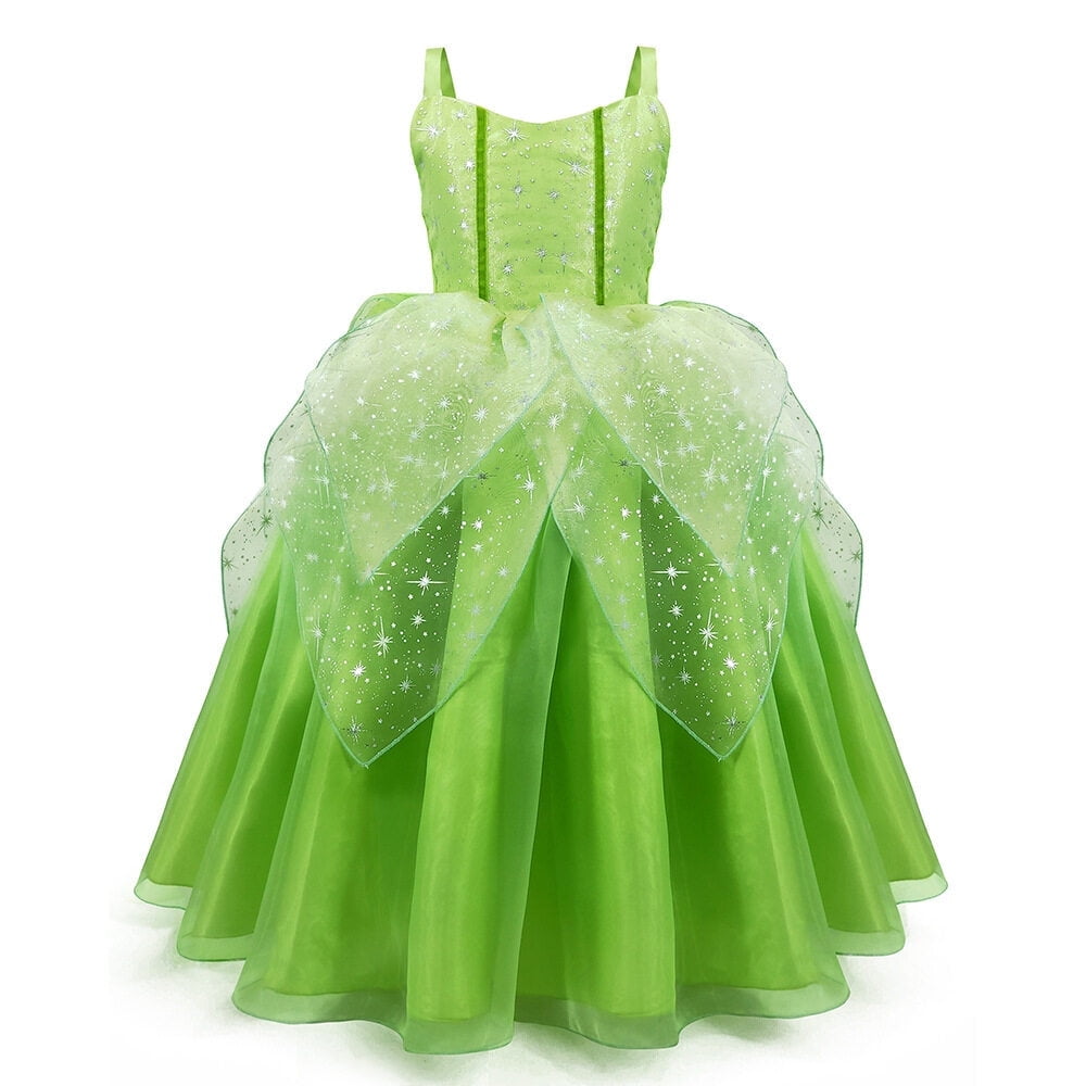 KAWELL Princess Dress Party Costume for Little Girls Fancy Christmas/Halloween Child Role Play Green Fairy Skirt with Wings ,2/3t