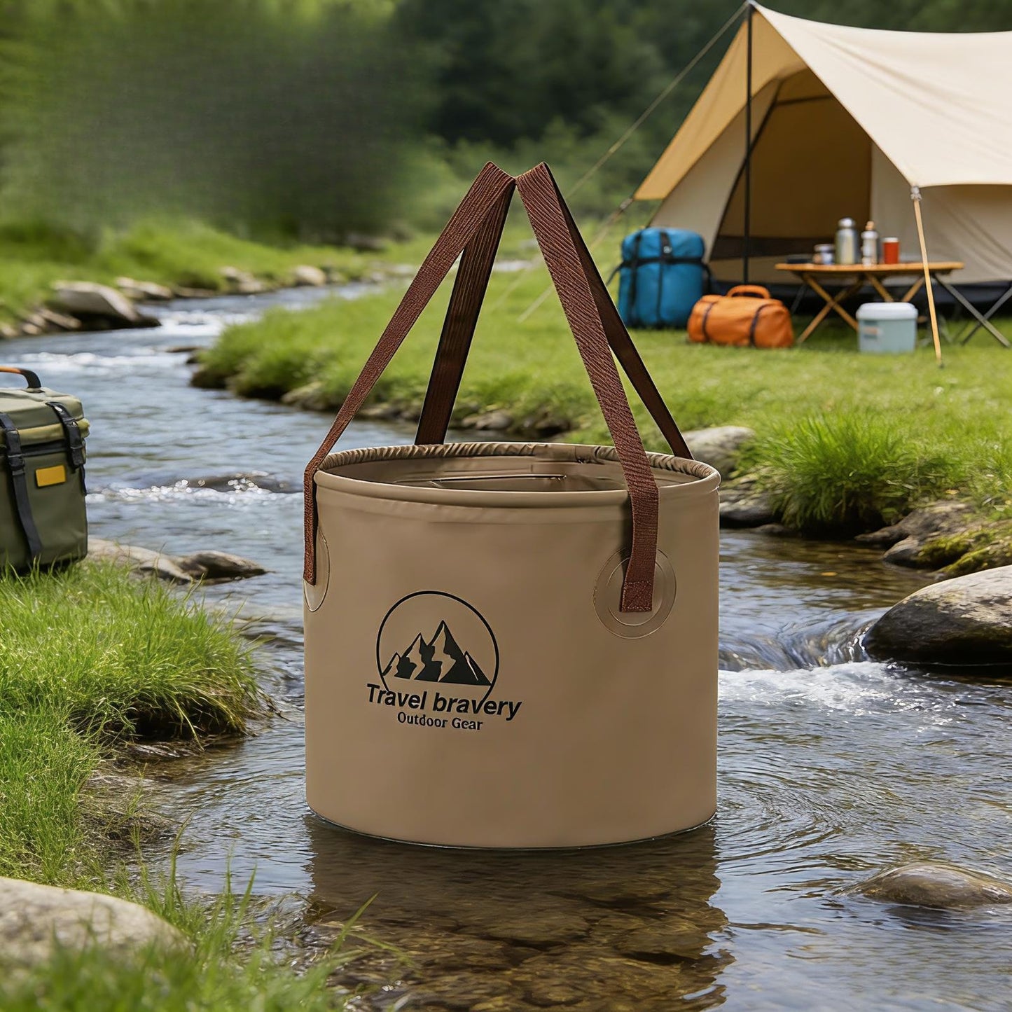 KAWELL 20L Foldable Camping Bucket – 3-Pack, Portable Fishing & Outdoor Car Storage Bucket