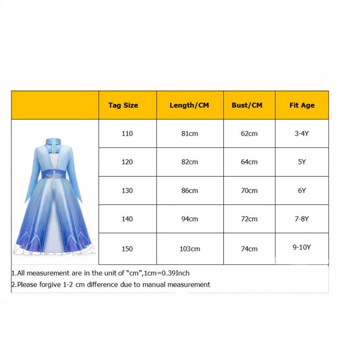 KAWELL Deluxe Princess Dress Halloween Costumes for Girls Cosplay Christmas Party Dresses,Child
