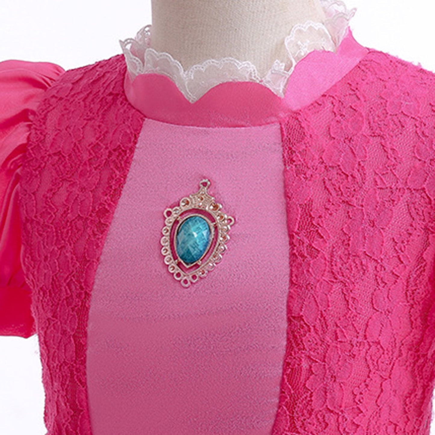 KAWELL Princess Rose Pink Costume for Girls Halloween Cosplay Dress Up 7-8 Years