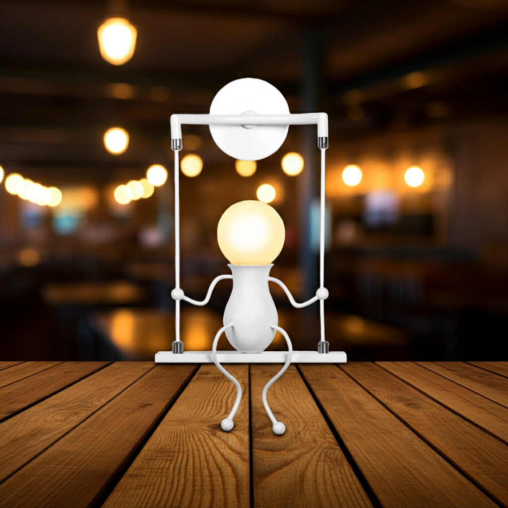 Creative Humanoid Wall Light - Modern Art Deco Swing Wall Sconce, E26 Base, Max 60W for Bedroom, Living Room, Restaurant