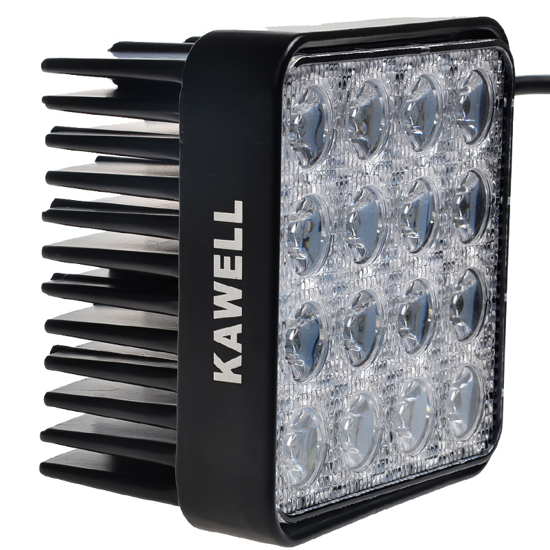 Kawell® 48W Square 4.3 DC 9-32V 6000K 3300LM 60 Degree LED for ATV/Jeep/boat/suv/truck/car/atvs light Off Road Waterproof Led Flood Work Light