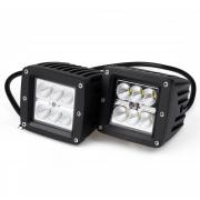 KAWELL® 2 Pack 18W Flood Light 1000 Lumens 3x3 LED Pods Marine RZR Ranger Polaris Pods for Work, Driving, Fog, Safety, 4x4, Atv, Car, Truck, 4wd, Suv, Tractor, Motorcycle, Boat, Quad, Utv, and Auxiliary Lighting