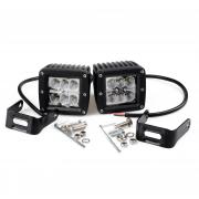 KAWELL® 2 Pack 18W Flood Light 1000 Lumens 3x3 LED Pods Marine RZR Ranger Polaris Pods for Work, Driving, Fog, Safety, 4x4, Atv, Car, Truck, 4wd, Suv, Tractor, Motorcycle, Boat, Quad, Utv, and Auxiliary Lighting