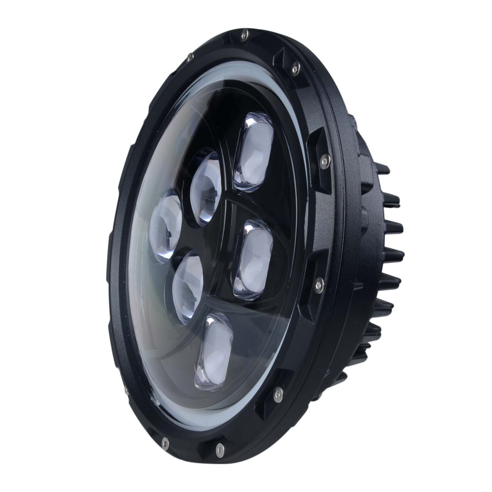 7 inch 60W CREE Round High Beam Low Beam LED Headlight For Jeep Wrangler with Angel Eyes and Daytime Running Light