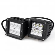 KAWELL® 2 Pack 18W Flood Light 1000 Lumens 3x3 LED Pods Marine RZR Ran...