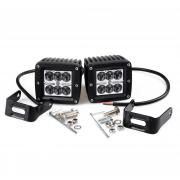 KAWELL® 2 Pack 18W Spot Light 1320 Lumens 3x3 Pods for Work, Driving, Fog, Safety, 4x4, Atv, Car, Truck, 4wd, Suv, Tractor, Motorcycle, Boat, Quad, Utv, and Auxiliary Lighting