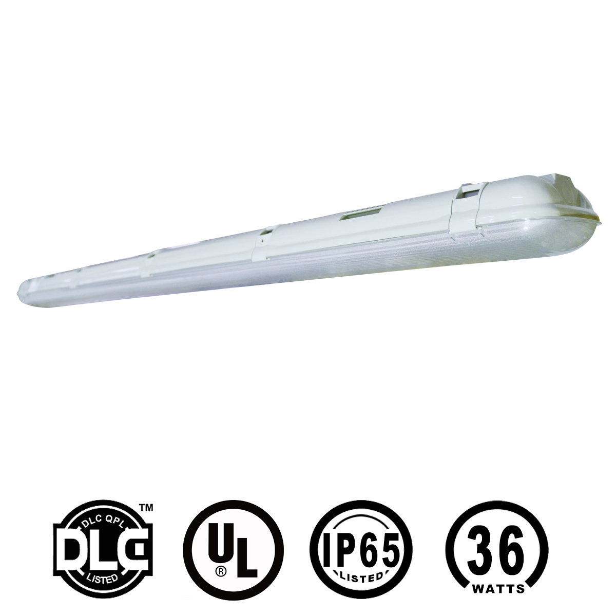 Kawell LED Garage Vapor Tight Waterproof IP65 36W 6000K 3700Lm 4Ft. Super-Energy Saving Fluorescent Wet Location 3-Stage-Dimmable Fixture Fits 5 Warrenty White 