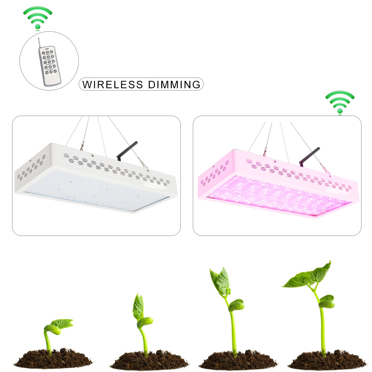 KAWELL 300W 10800lm LED Grow Light 600 TTL Plant Growth Wirelee Dimming Spectrum for indoor Greenhouse Garden plant-growing and Flowering 