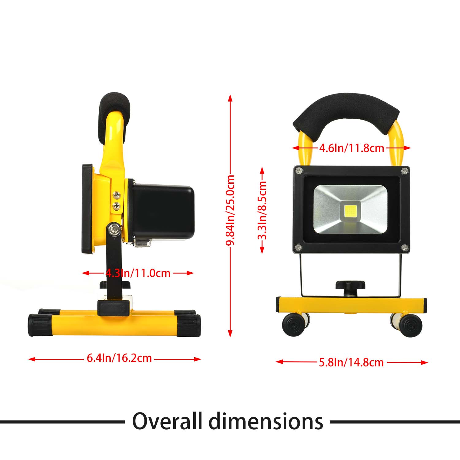 KAWELL 10W Spotlights Work Lights Outdoor Camping Lights, Built-in Rechargeable Lithium Batteries，Waterproof PI65, 6000K, 2 Years Warranty 