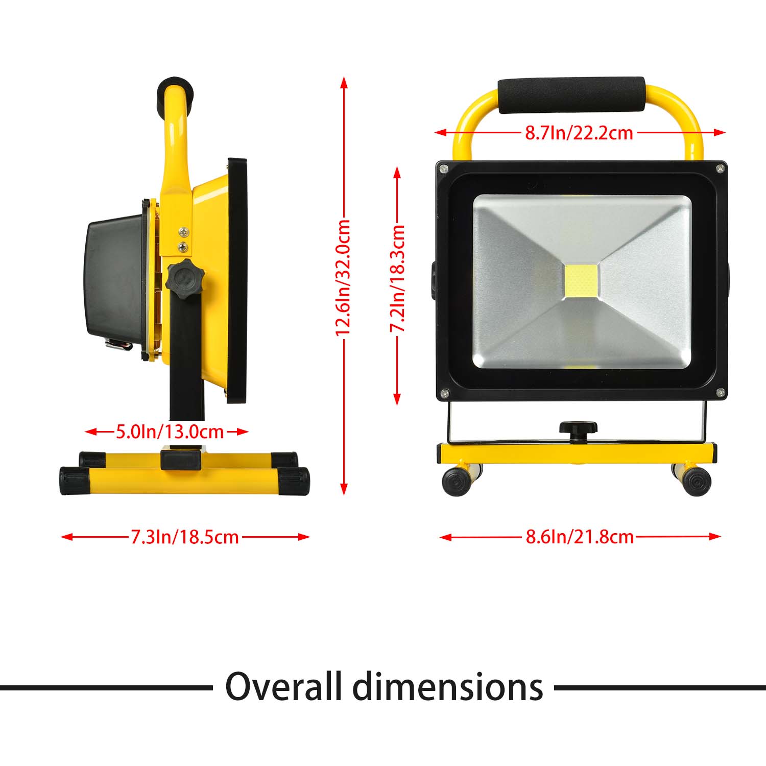 KAWELL 30W Outdoor Floodlight Camping Lights Portable LED Work Lights, Built-in Rechargeable Lithium Batteries, Waterproof PI65, Daylight White 6000K, 2 Years Warranty 