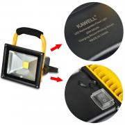 KAWELL 20W Spotlights Work Lights Waterproof Outdoor Camping Security Lights, Built-in Rechargeable Lithium Batteries，Daylight White 6000K, 2 Years Warranty 