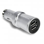 KAWELL USB Car Charger multi-function Dual Port Cigarette Charger with Air purification and Emergency harmmer function (Silver) 