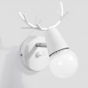 KAWELL Creative Wall Light Modern Wall Lamp Simple Wall Scone Iron E27 Base Deer Head Nordic Style Art Deco for Bedroom, Living Room, Children's Room, Restaurant, Hallway, Stairs, White