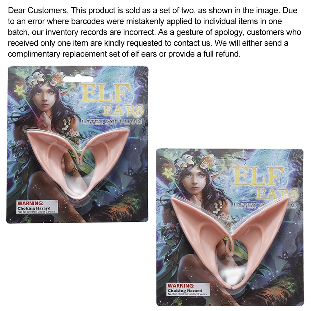 2 Pairs of Big and Small Role Playing Fairy Ears, Halloween Anime Party Dress Up Vampire Dress Up Latex Elf Ears Party Supplies