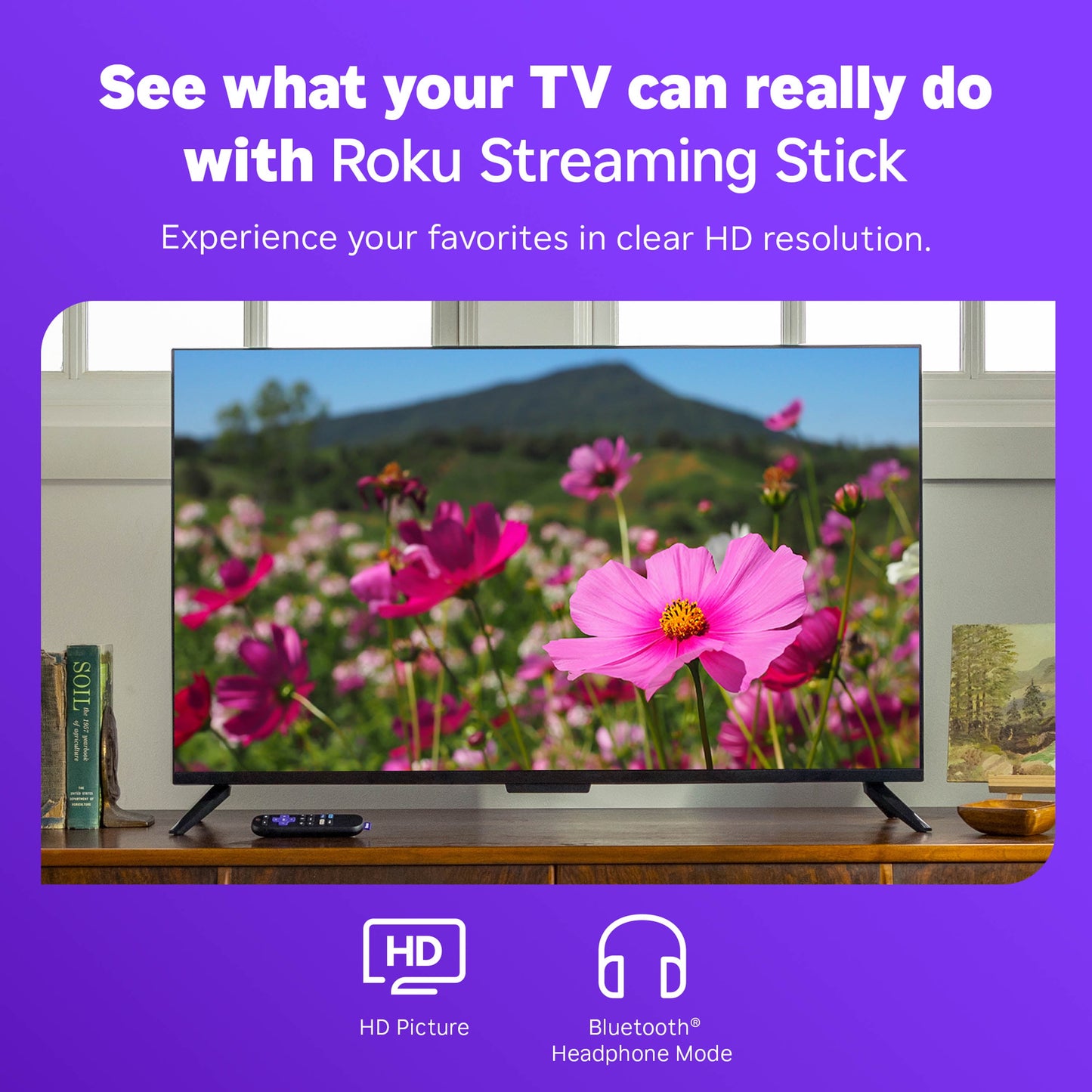 Roku Streaming Stick HD 2025 - Streaming Device with Voice Remote & Free Live TV