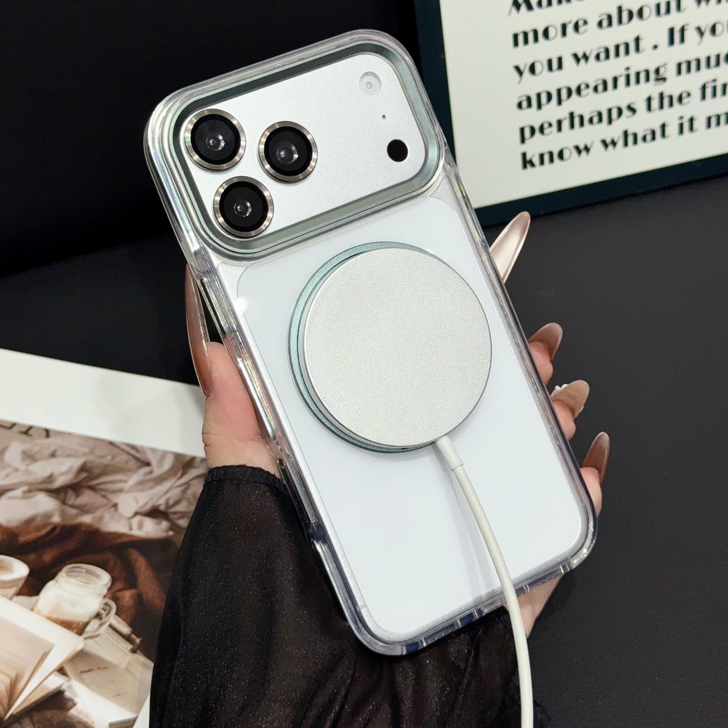 For iPhone 17 Pro Max Magnetic Stand Case | MagSafe Compatible | Military-Grade Drop Protection | Matte Translucent Ring Holder