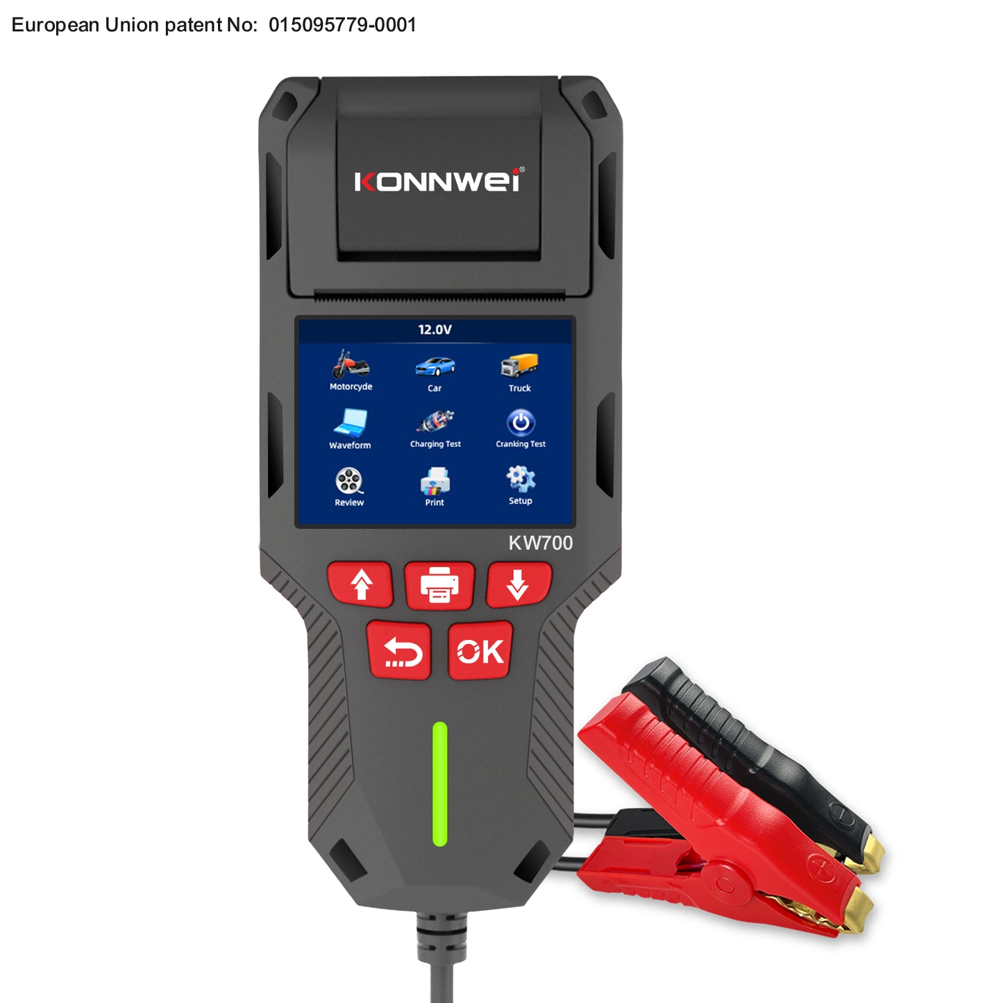 KONNWEI KW700 Battery Tester with Thermal Printer | 6V 12V 24V All-in-One Diagnostic Tool