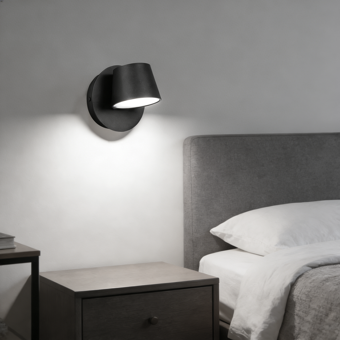 Modern Nordic LED Reading Wall Lamp - 5W 350° Rotatable Hardwired Bedside Light for Bedroom, Study, Living Room