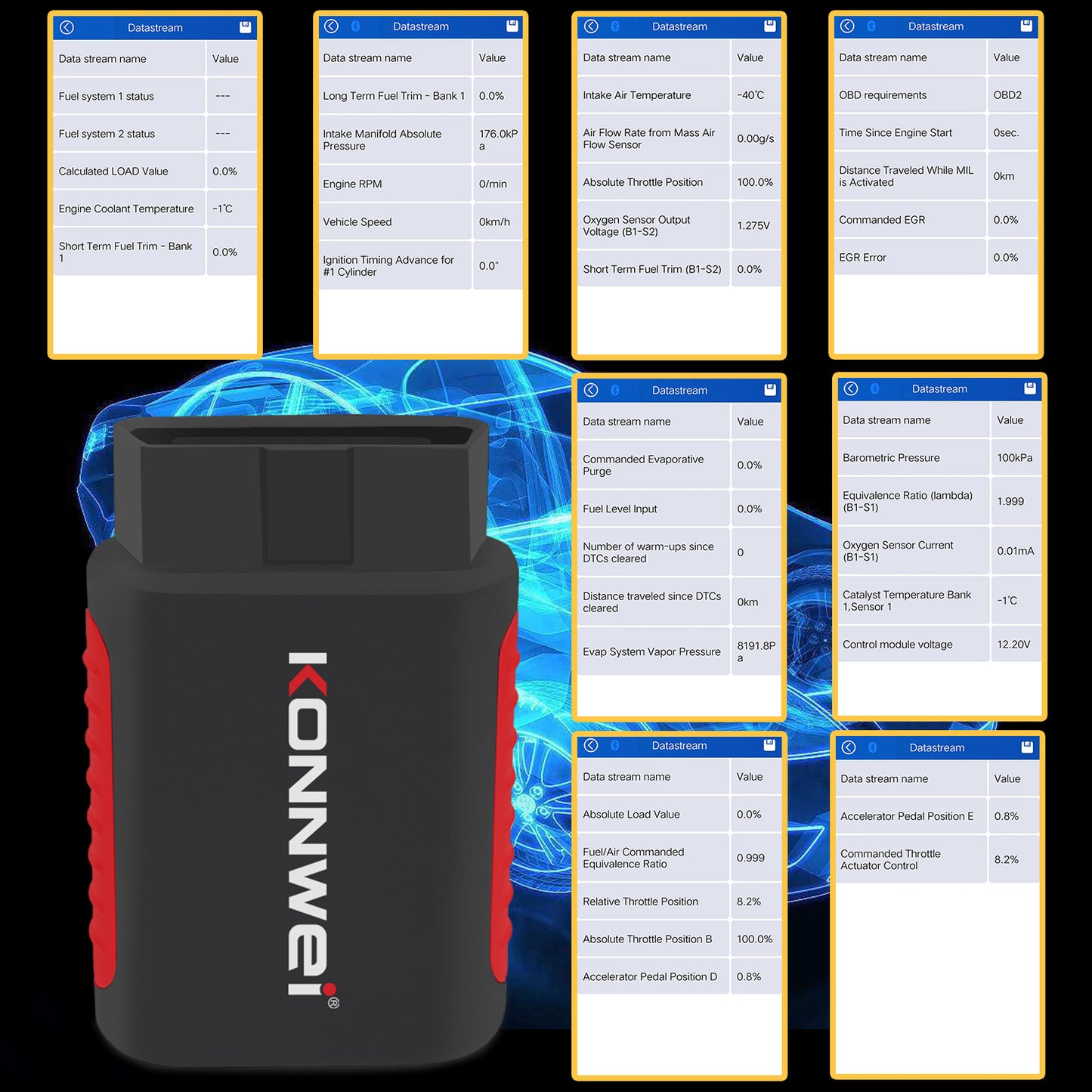 KONNWEI KDIAG Bluetooth 5.0 Full System OBD2 Scanner | 31+ Reset Functions | iOS & Android