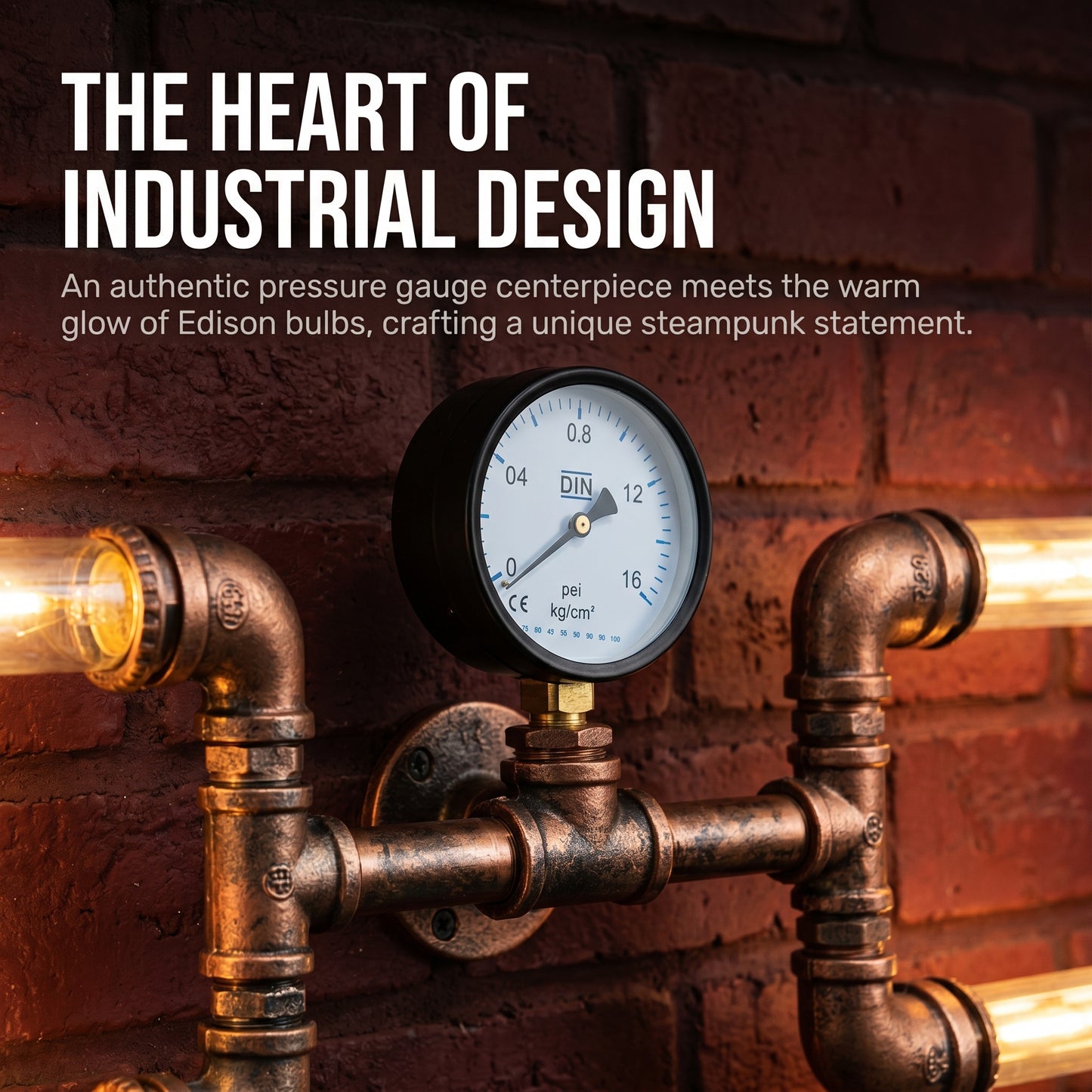 Industrial Pipe Wall Light – 4-Head Wrought Iron Retro LED Sconce for Bar, Cafe & Loft Decor