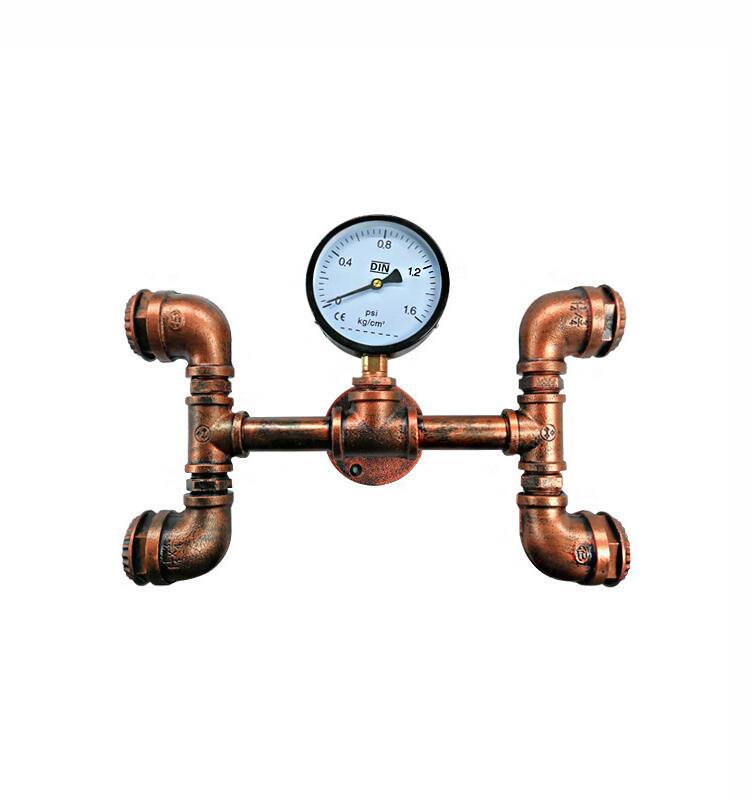 Industrial Pipe Wall Light – 4-Head Wrought Iron Retro LED Sconce for Bar, Cafe & Loft Decor