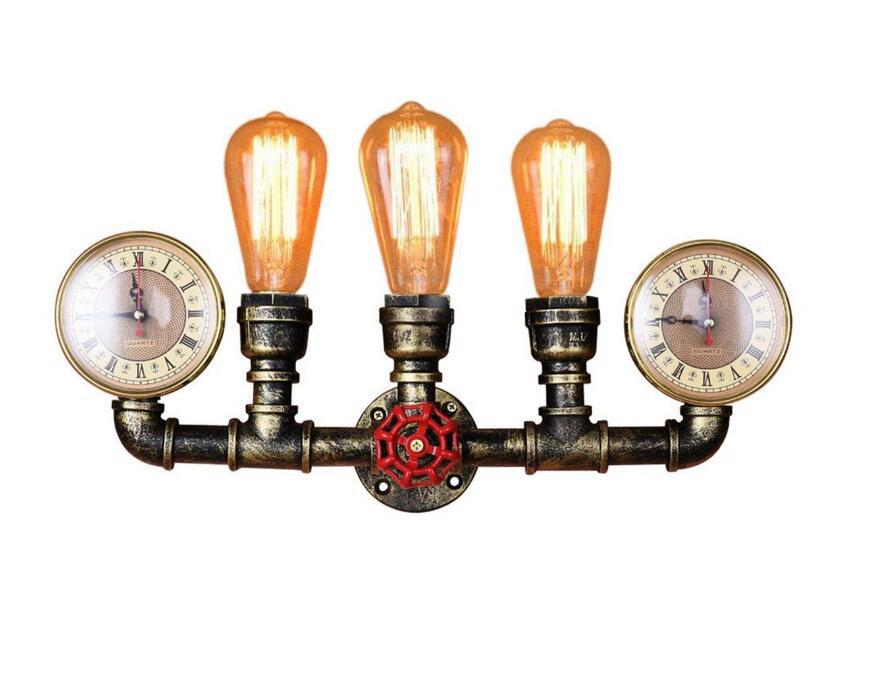 Industrial Retro Water Pipe Wall Lamp – Vintage Wrought Iron Sconce for Bar, Restaurant & Staircase