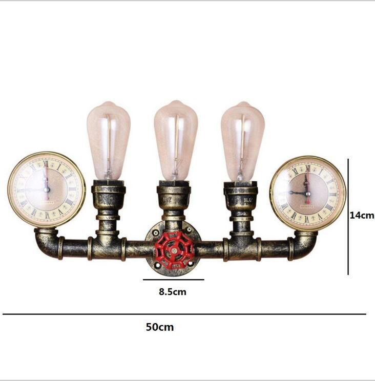 Industrial Retro Water Pipe Wall Lamp – Vintage Wrought Iron Sconce for Bar, Restaurant & Staircase