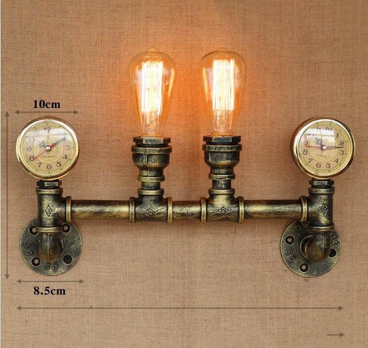 Industrial Retro Water Pipe Wall Lamp – Vintage Wrought Iron Sconce for Bar, Restaurant & Staircase