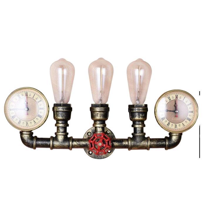 Industrial Retro Water Pipe Wall Lamp – Vintage Wrought Iron Sconce for Bar, Restaurant & Staircase