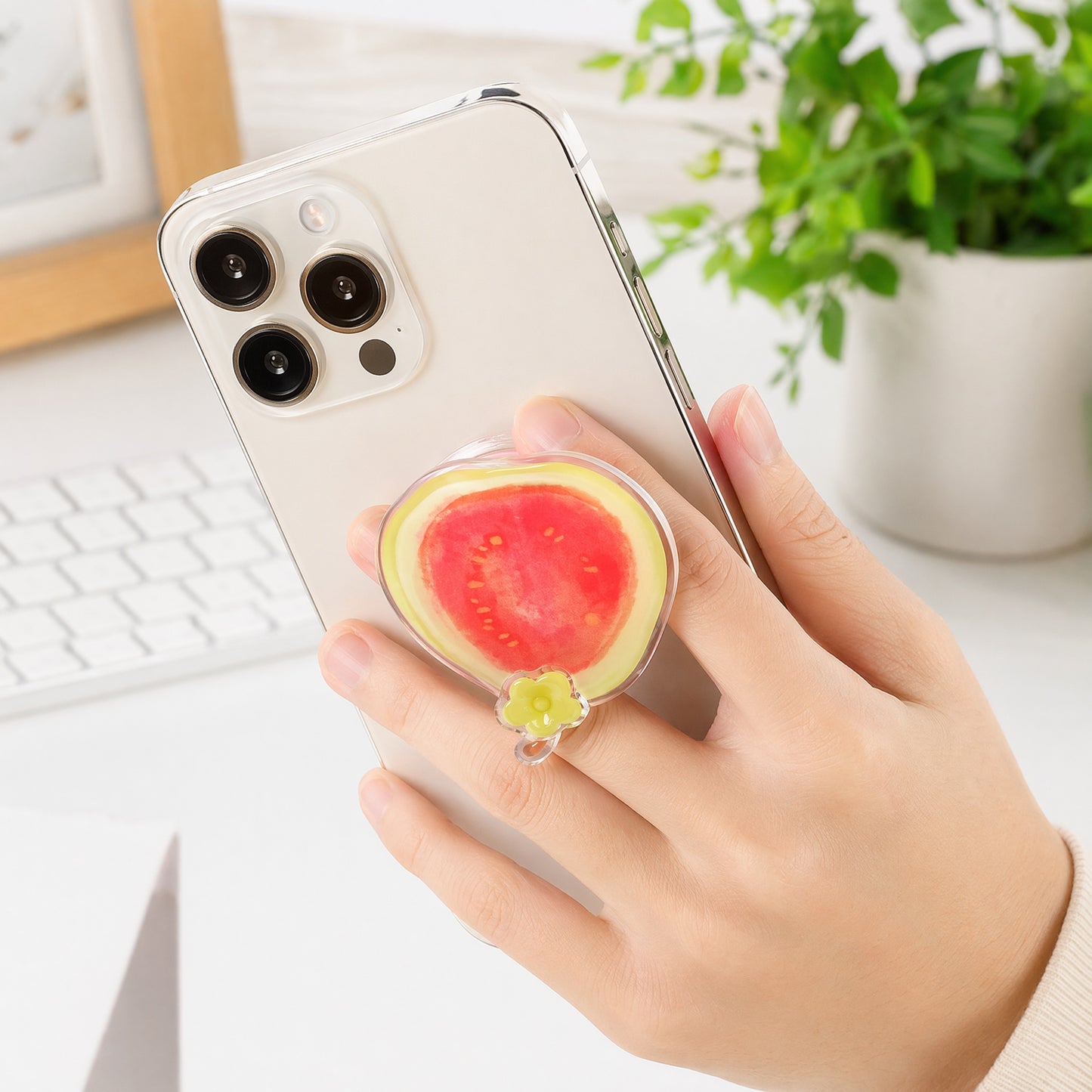Magnetic Phone Grip 4-Pack | MagSafe Compatible Collapsible Stand with 16 Interchangeable Cute Panels | Air Cushion Finger Grip for One-Hand Use
