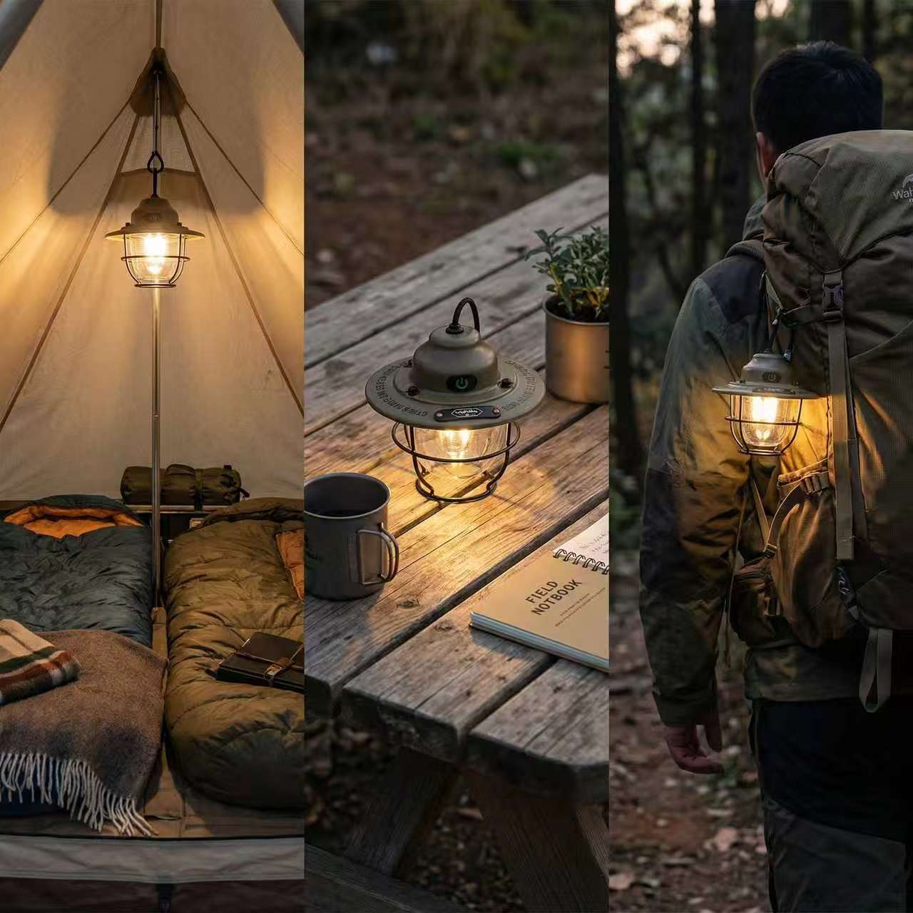 Pine Cone LED Camping Light – Waterproof Hanging Tent Lamp with Long Battery Life