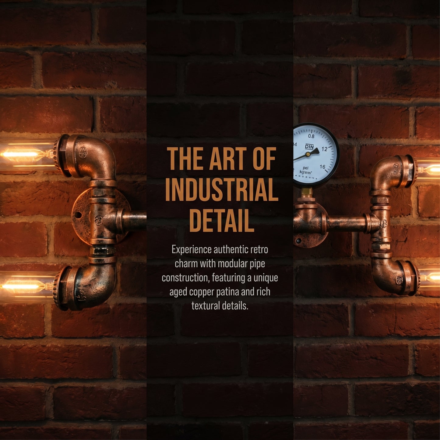 Industrial Pipe Wall Light – 4-Head Wrought Iron Retro LED Sconce for Bar, Cafe & Loft Decor