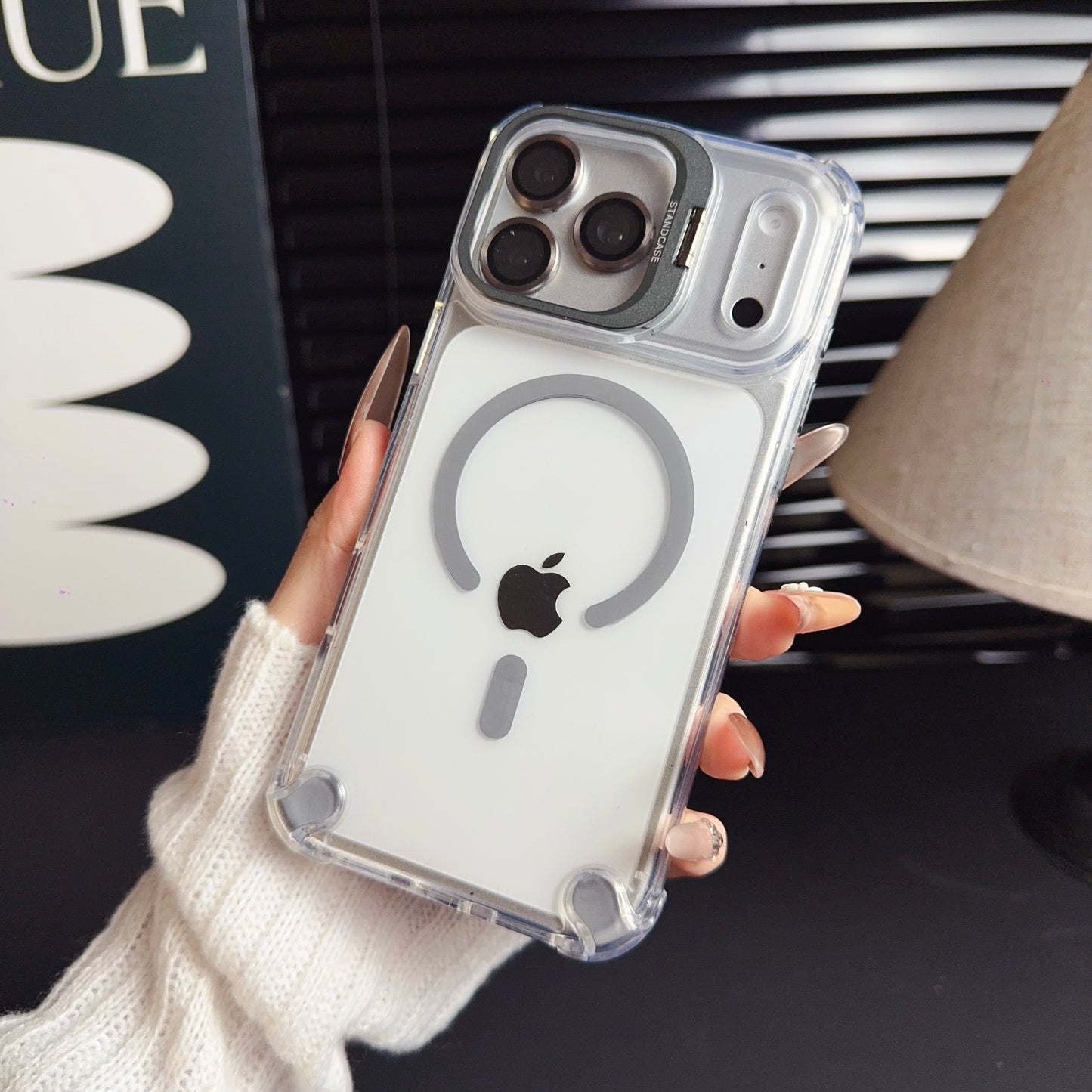 For iPhone 17 Pro Max Case | Magnetic Metal Lens Guard + Four-Corner Airbag Drop Protection