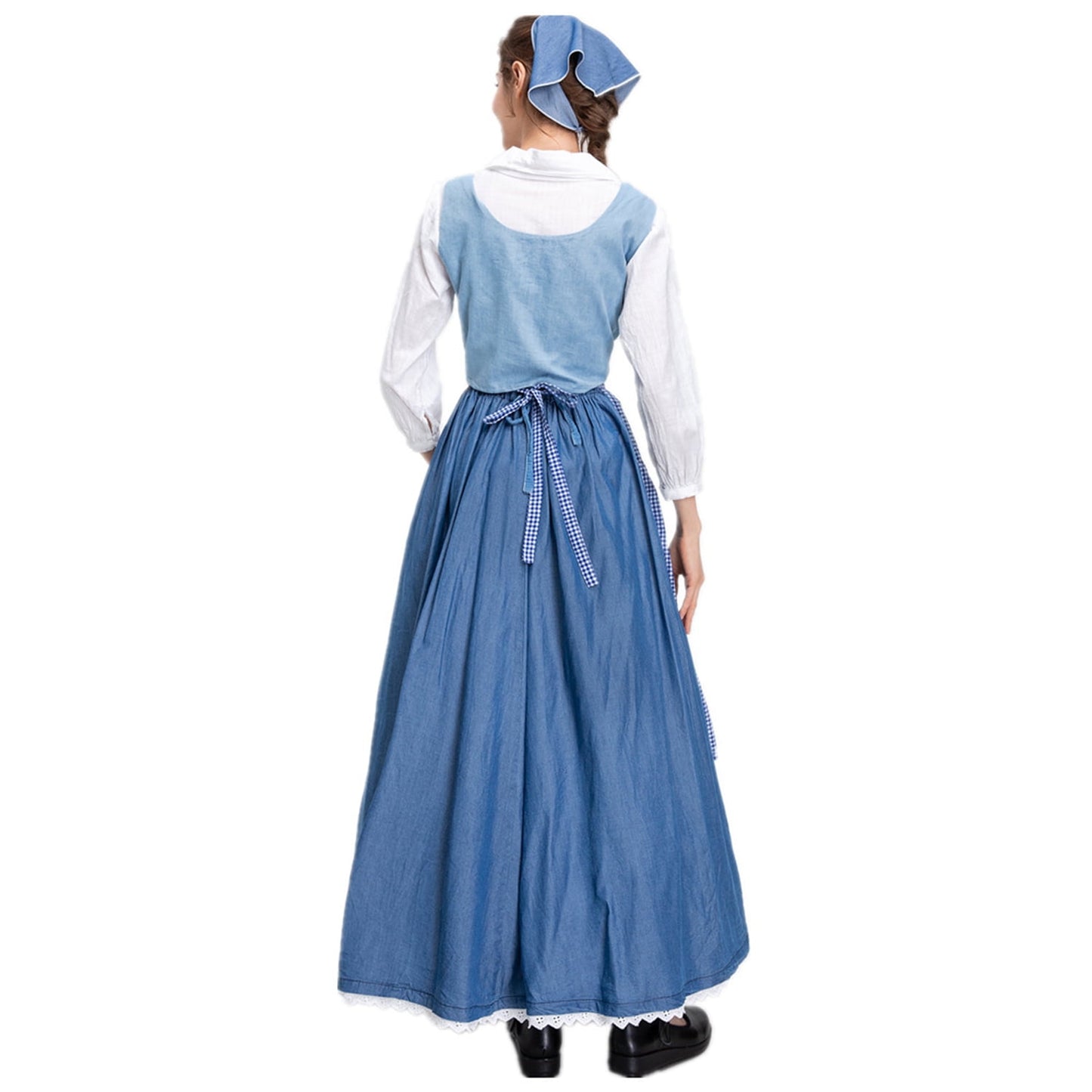 KAWELL Fancy-Dress Costumes for Women with Lace-Up Back and Apron for Adults, Women's S