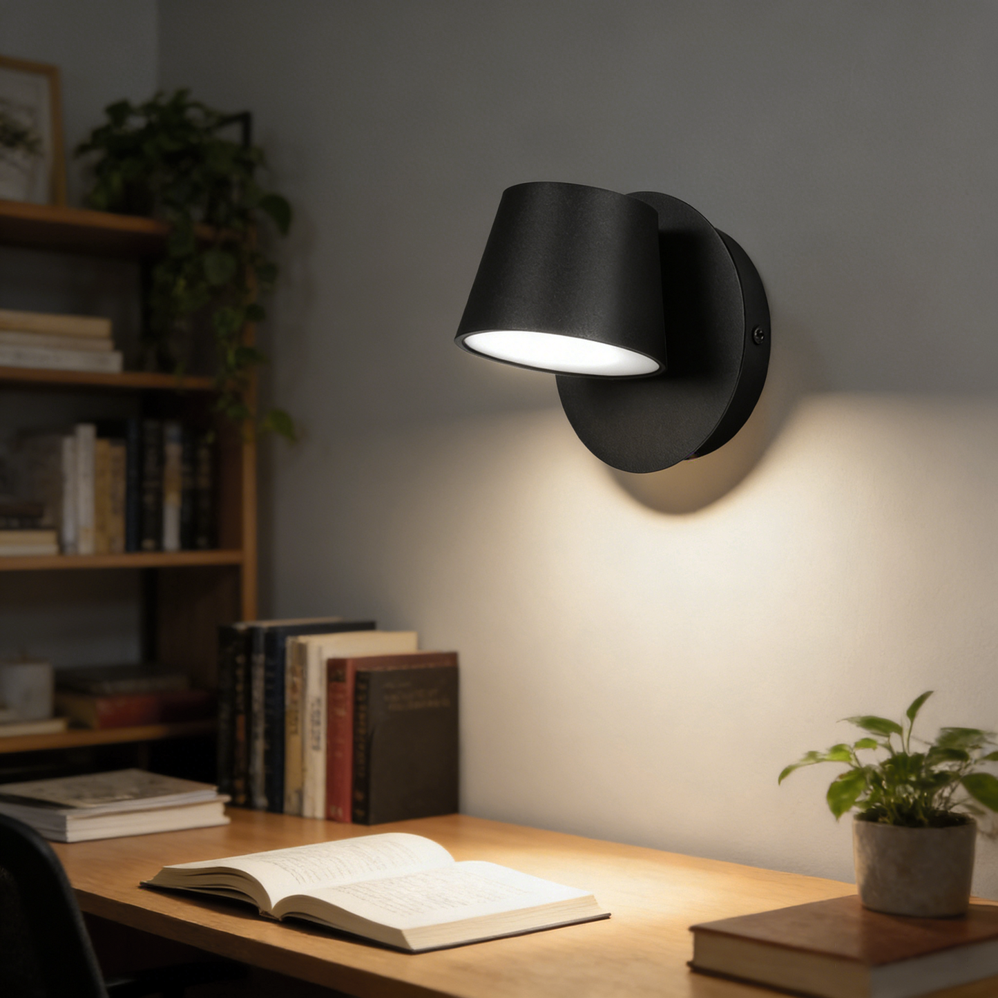 Modern Nordic LED Reading Wall Lamp - 5W 350° Rotatable Hardwired Bedside Light for Bedroom, Study, Living Room