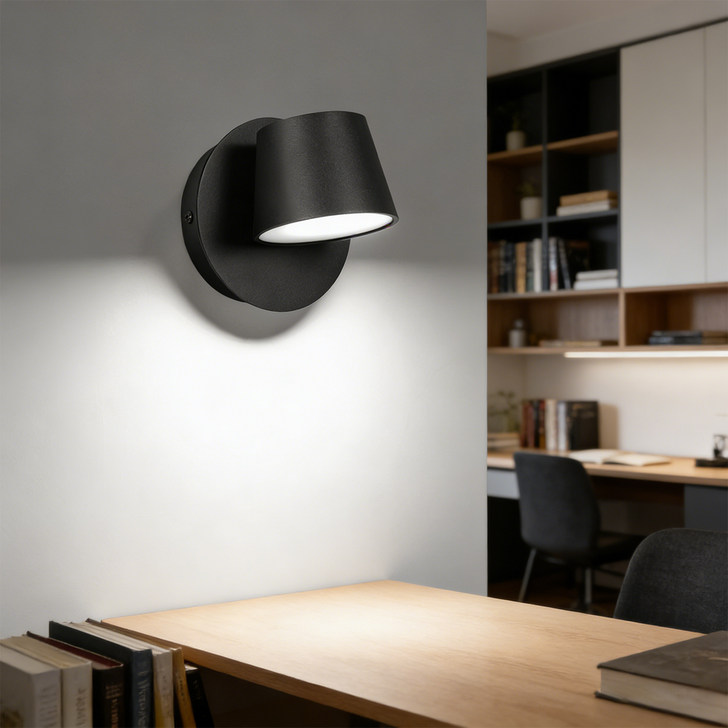 Modern Nordic LED Reading Wall Lamp - 5W 350° Rotatable Hardwired Bedside Light for Bedroom, Study, Living Room